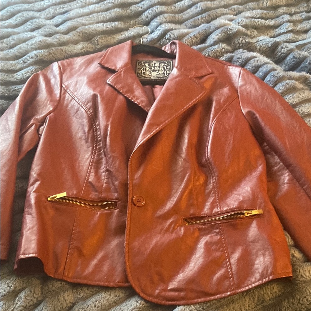 Women's Red Leather Jacket